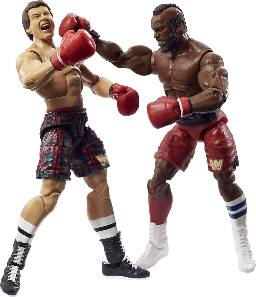WWE 2 Pack Elite Mr T Rowdy Roddy Piper Action Figures Wrestlemania Boxing