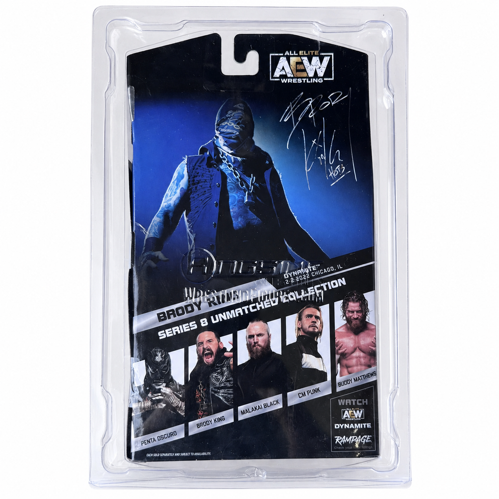 Brodie King AEW Unmatched Chase Action Figure Scale WWE Including Defender Case