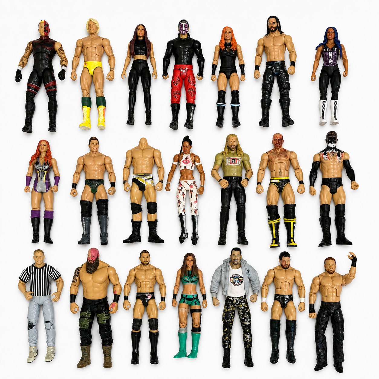 21 x WWE Fodder Lot Played With Toys Action Figures Mattel