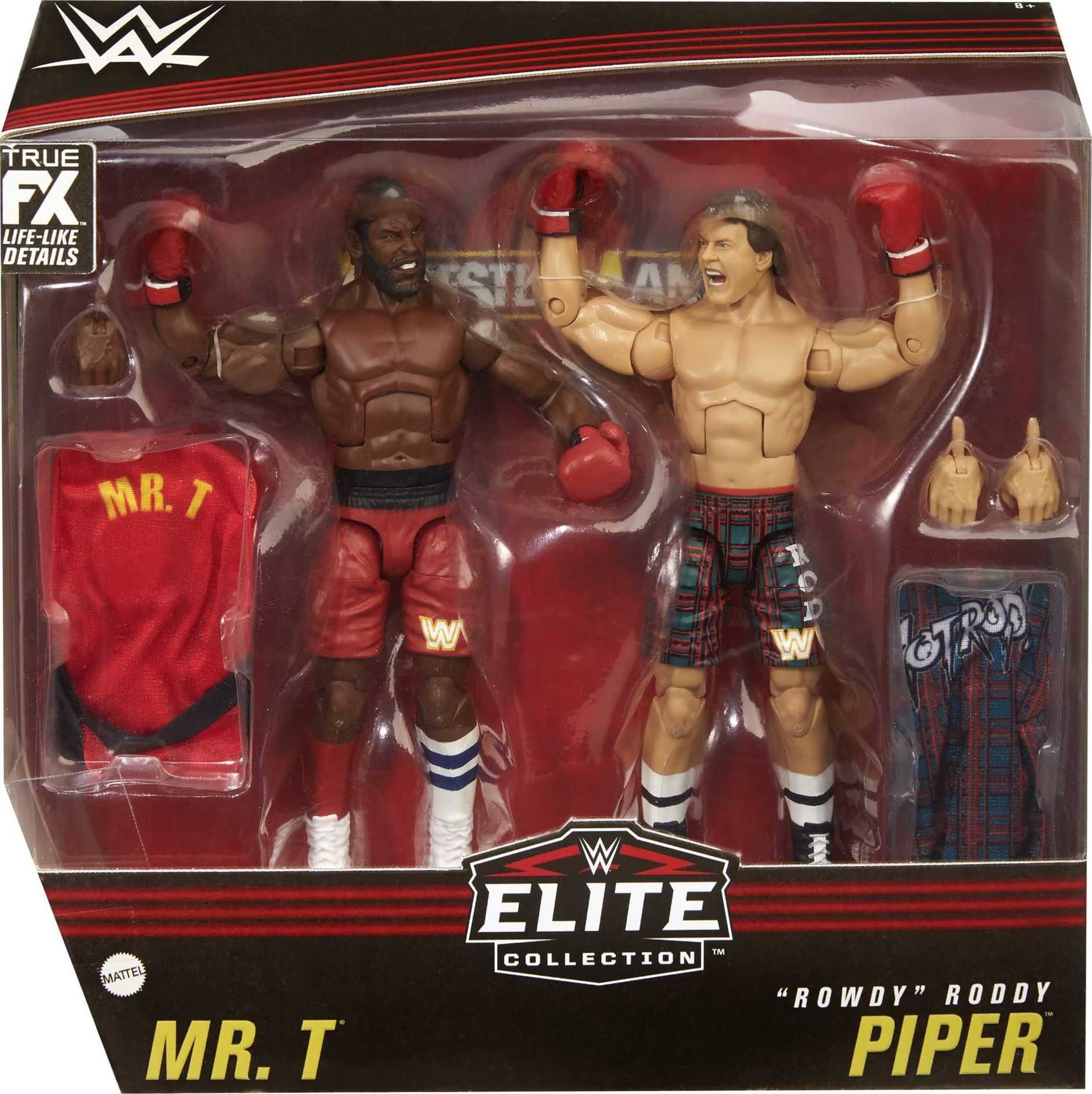 WWE 2 Pack Elite Mr T Rowdy Roddy Piper Action Figures Wrestlemania Boxing