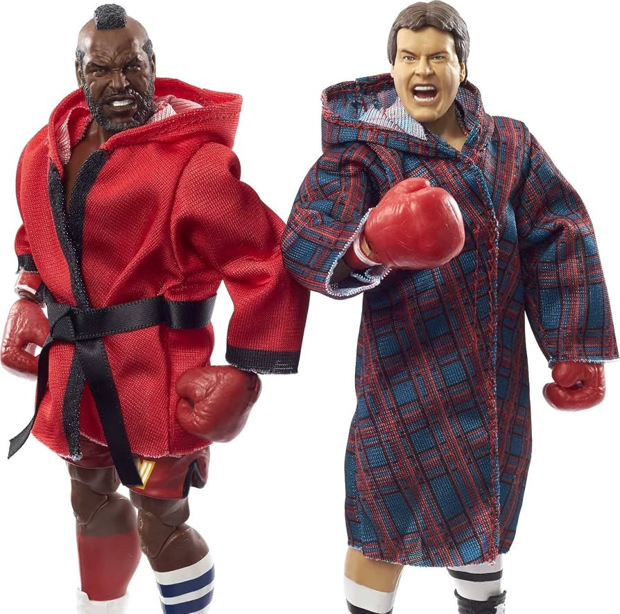 WWE 2 Pack Elite Mr T Rowdy Roddy Piper Action Figures Wrestlemania Boxing