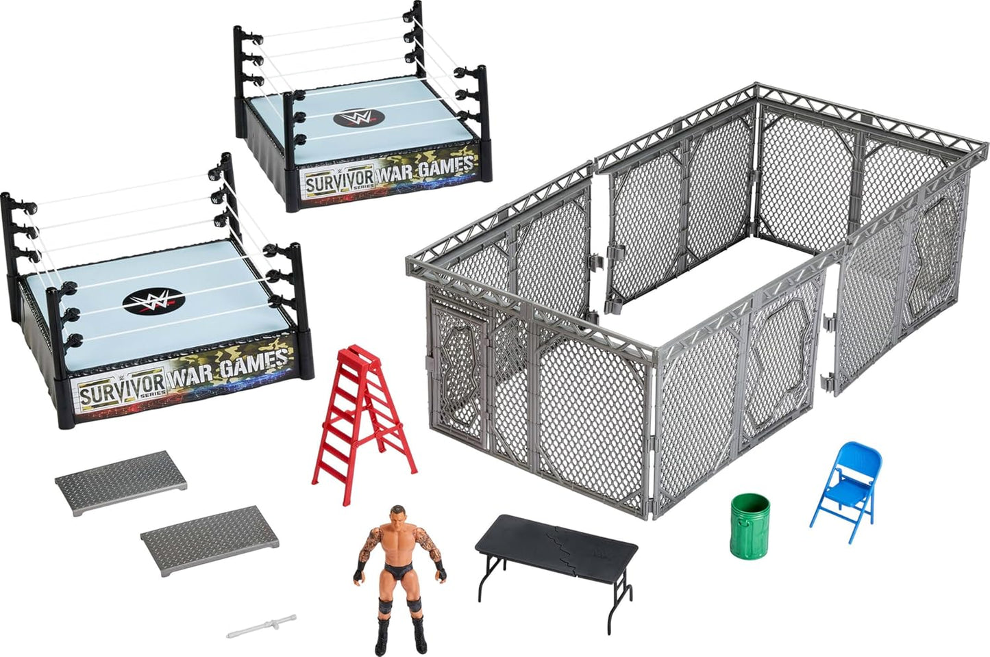WWE War Games Playset with 2 Rings, Randy Orton Action Figure, Weapons and More