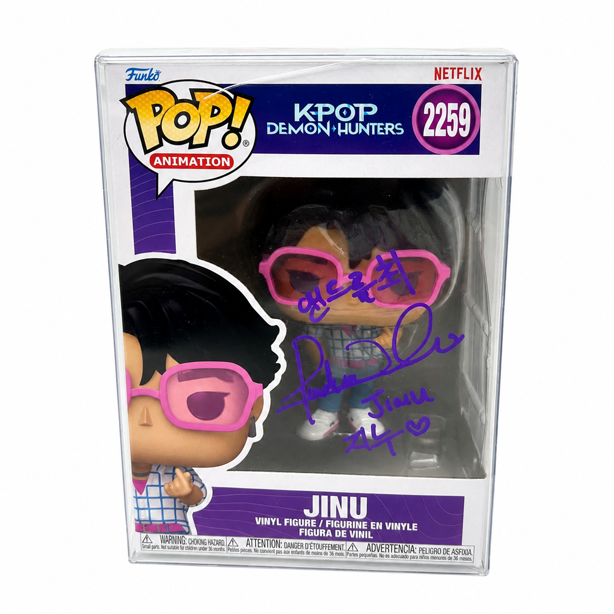 Funko Pop Jinu 2259 K-Pop Demon Hunters Animation Signed Auto Andrew Choi KPOP