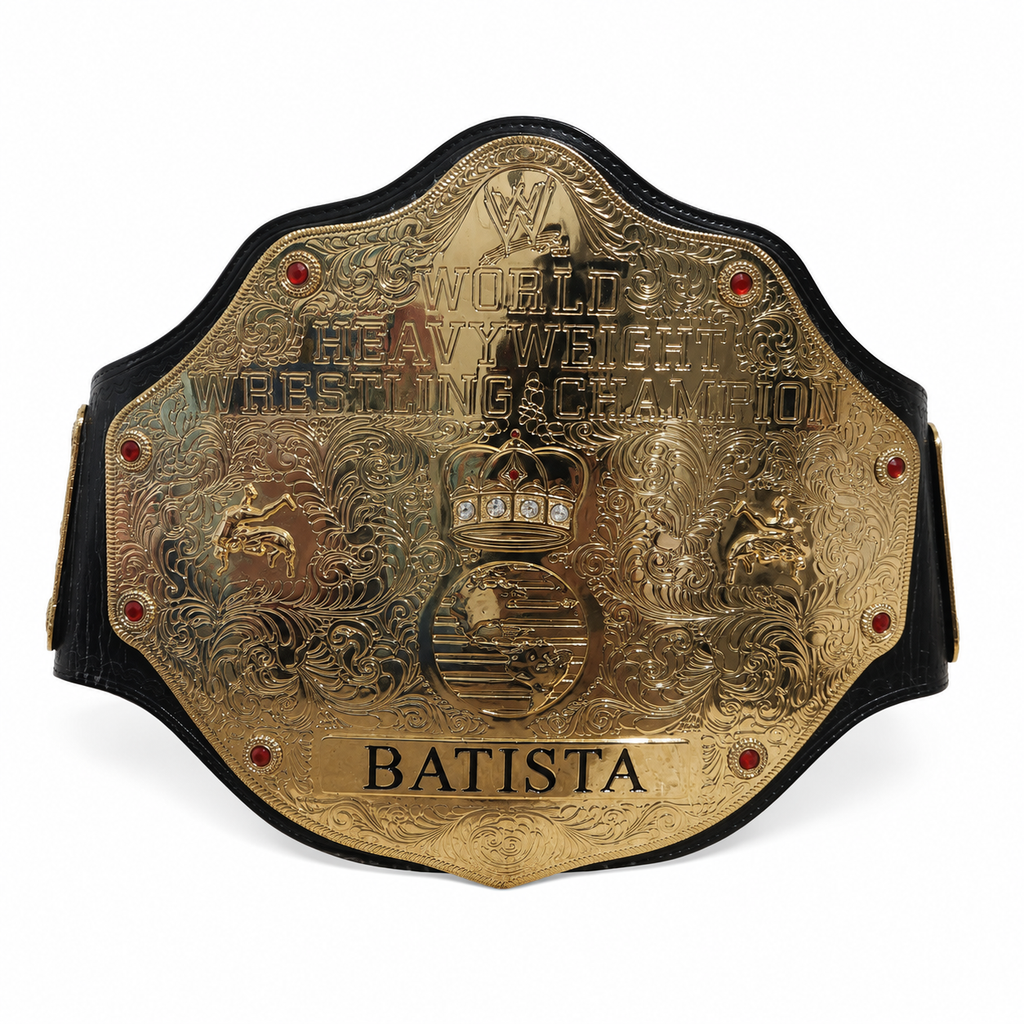 WWE World Heavyweight Championship Batista Nameplate Replica Title Belt Authentic FTC