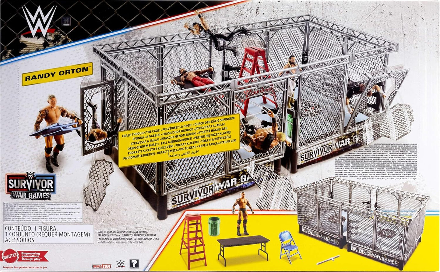WWE War Games Playset with 2 Rings, Randy Orton Action Figure, Weapons and More