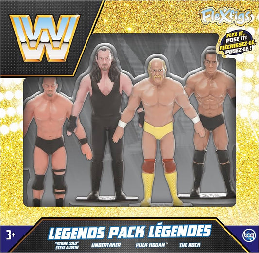 WWE Legends 4 Pack Set - Bend Ems Action Figures