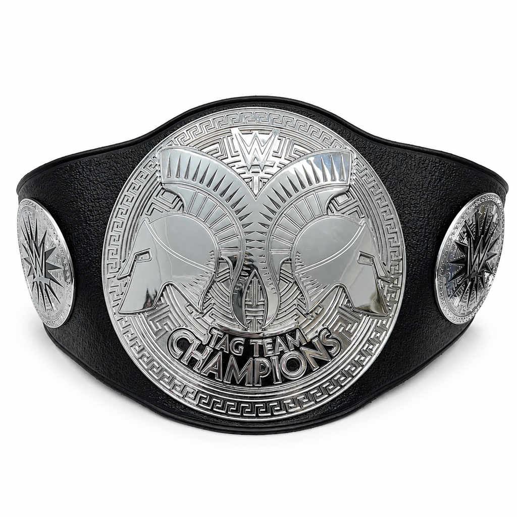 WWE Tag Team Black Releathered Championship Authentic Replica Title Belt WWE