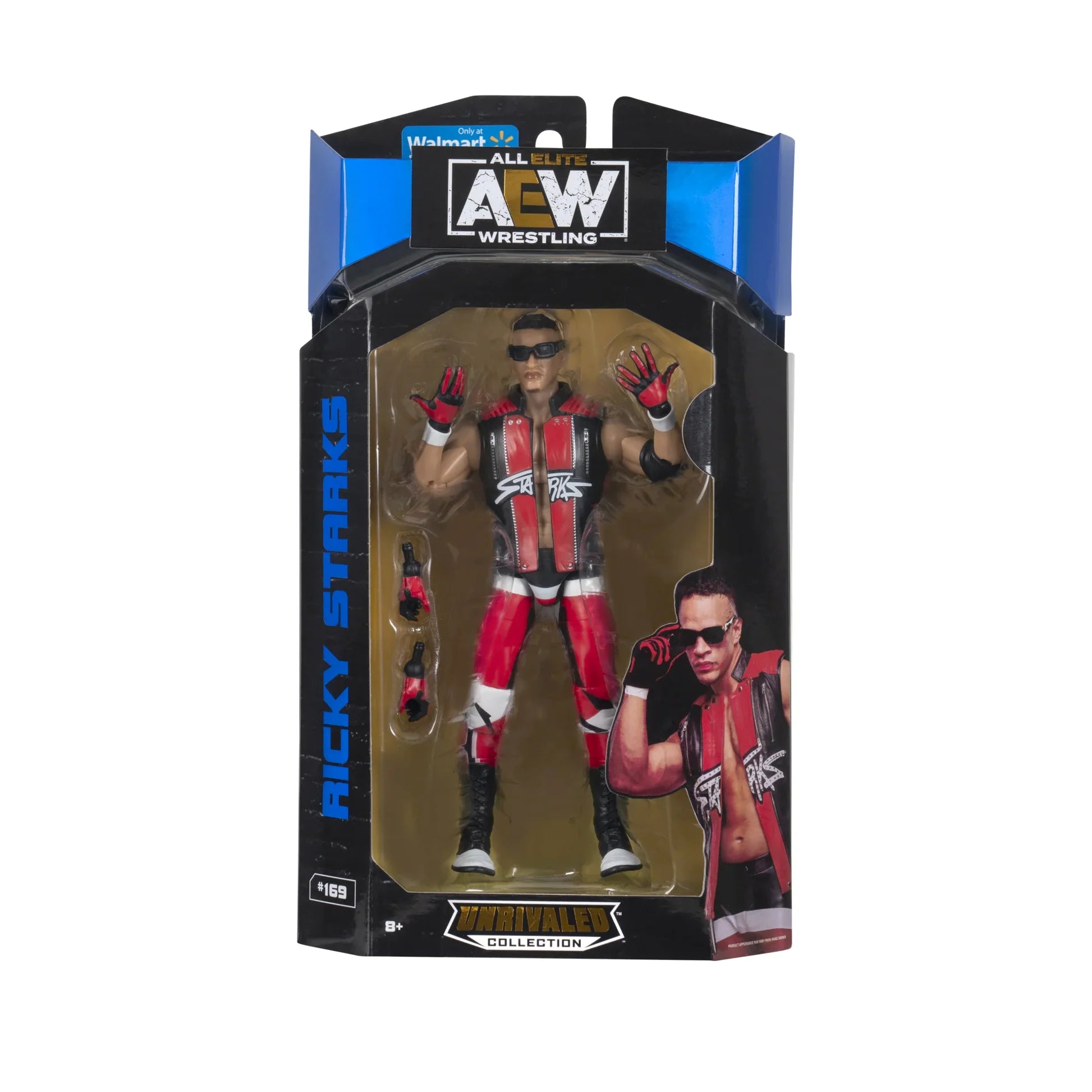 Ricky Starks Saints AEW Unrivaled Red and Black Action Figure Scale WWE