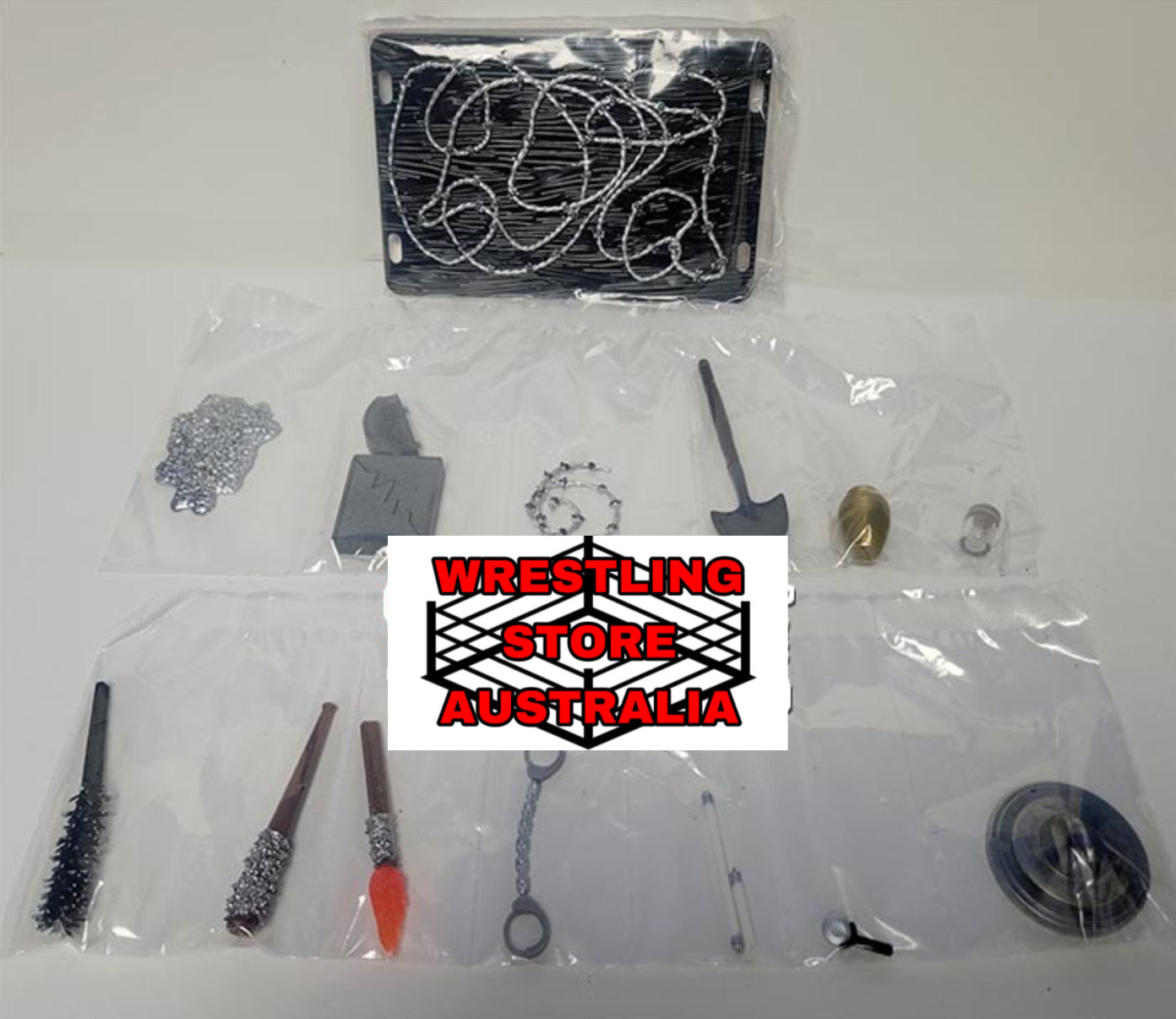 More Hardcore 15-Piece Accessories Bundle - Wrestling Figure Accessory Playset WWE AEW