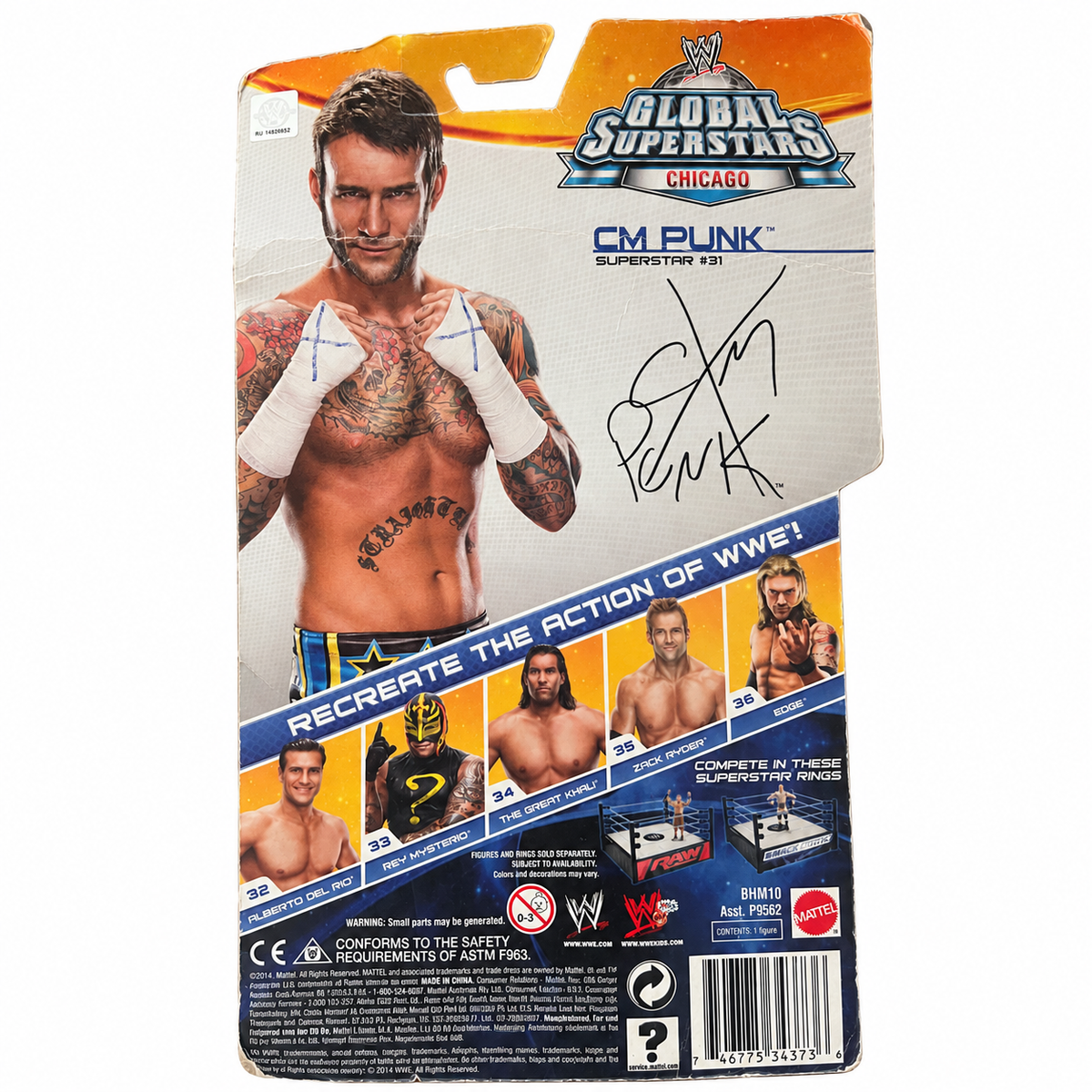 CM Punk WWE Basic Series Global Superstars Mattel Action Figure
