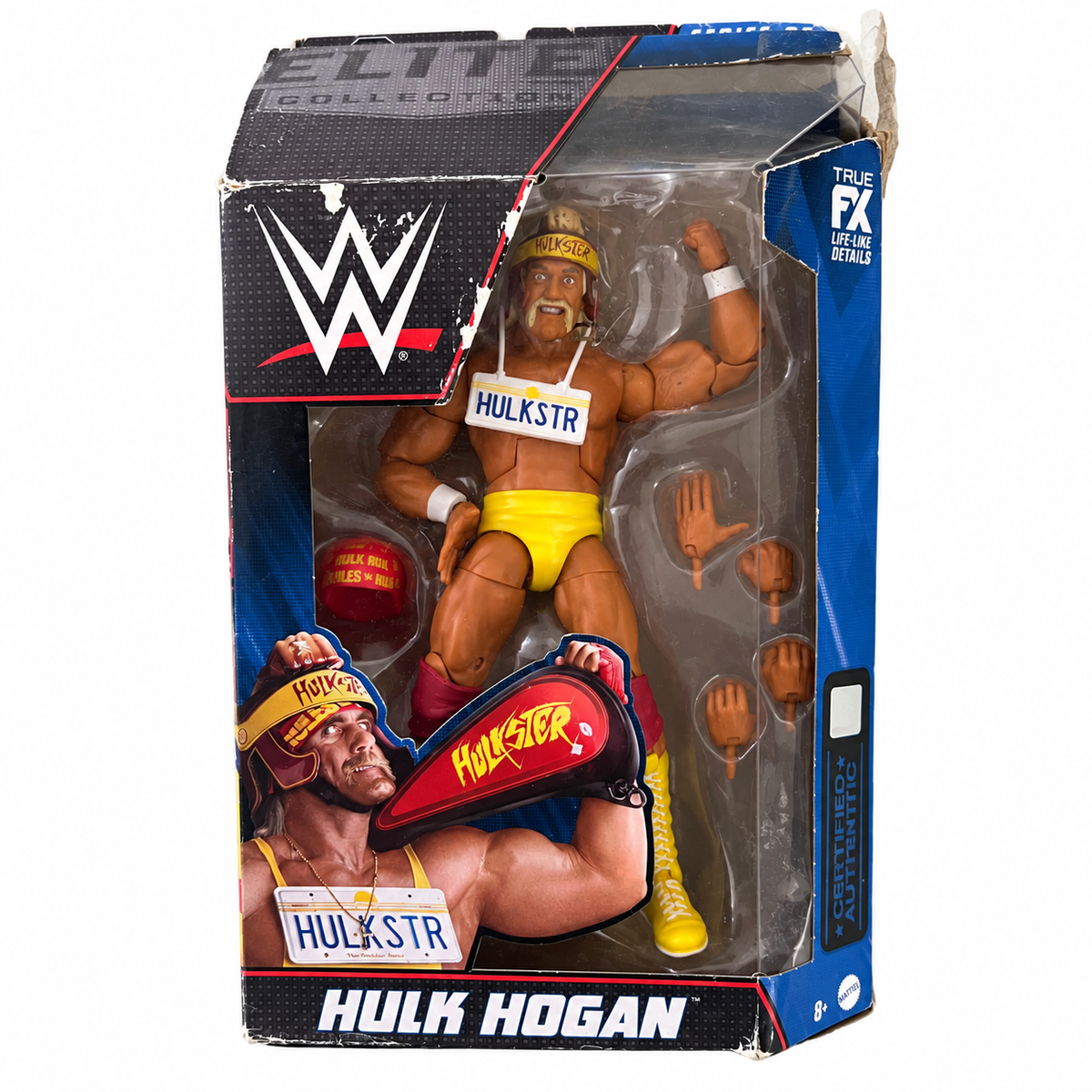 WWE Hulk Hogan Elite 96 Action Figure Mattel Reboxed Dmg Box