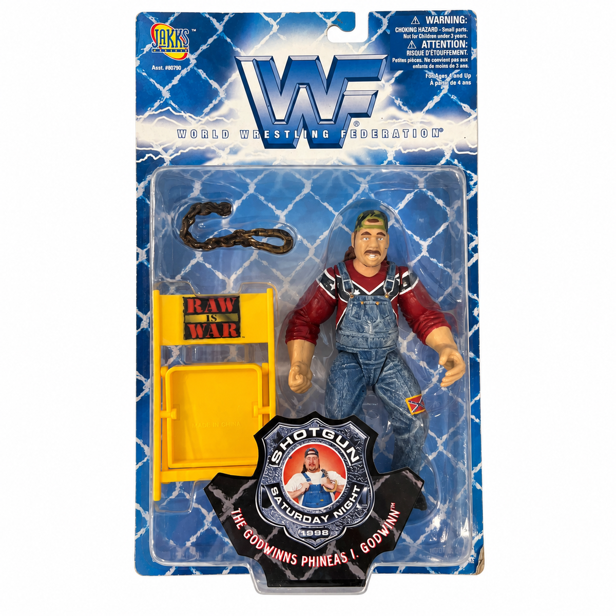 WWE Wrestling Figure Phineas I Godwin 1998 Boxed New Jakks