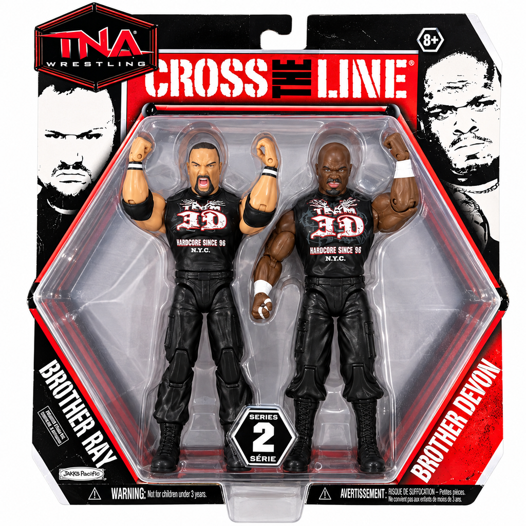 TNA Impact Cross The Line Team 3D Dudley Brothers Bubba Ray Devon Figure WWE