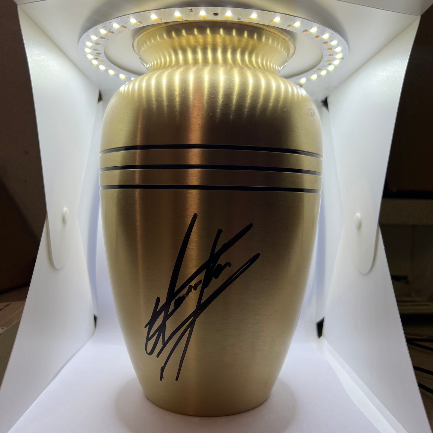WWE Undertaker Autographed Signed Urn with JSA Certification Collectable