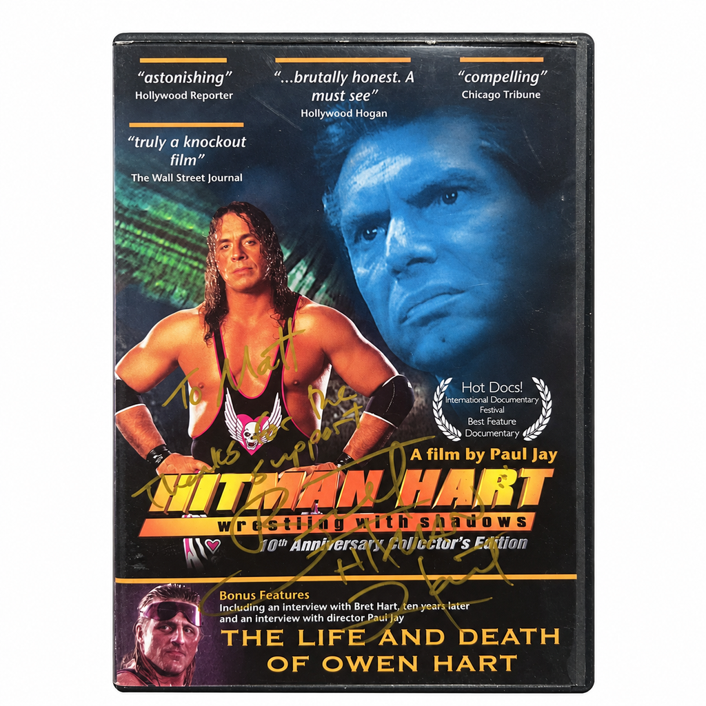 Wrestling With Shadows Hitman Hart DVD Signed Autographed by Bret Hart WWE
