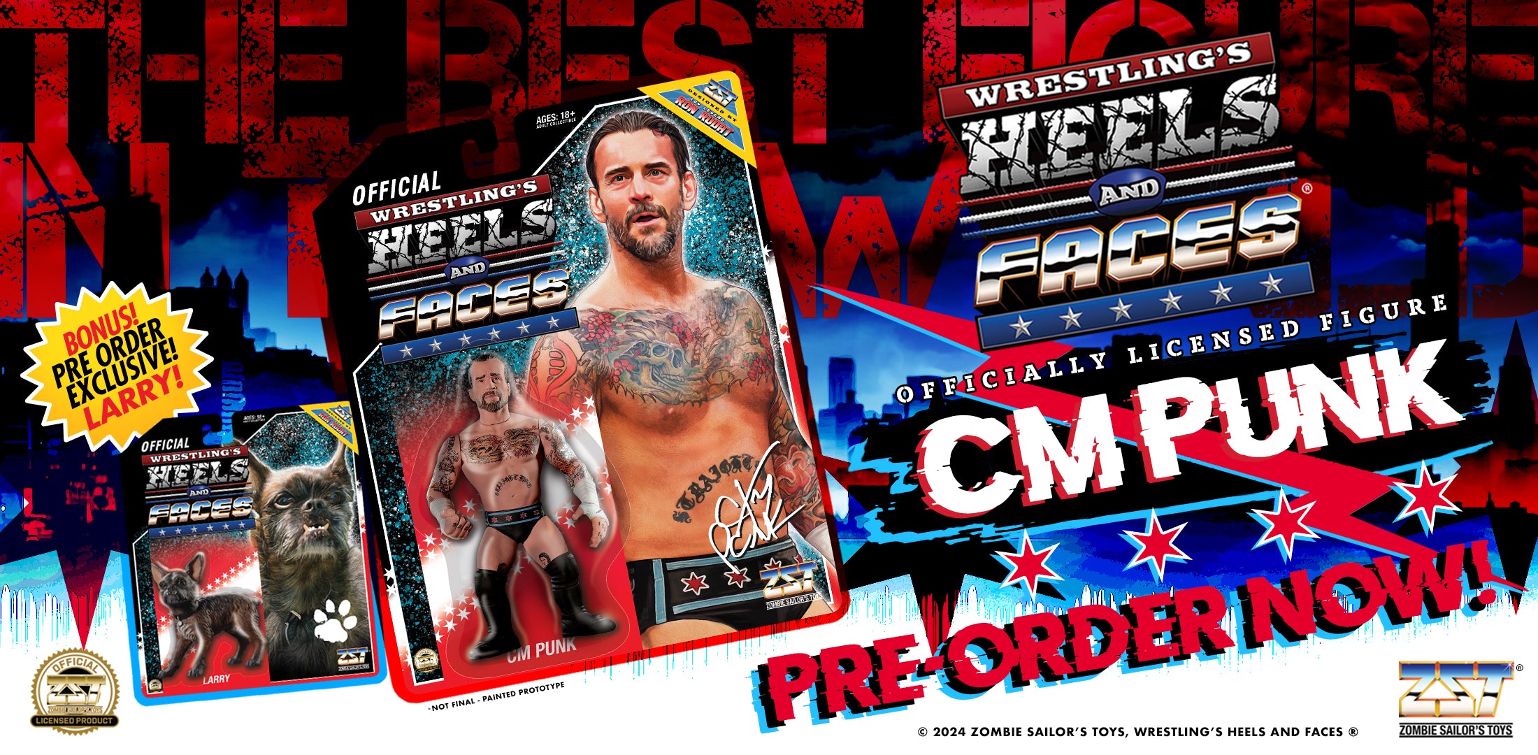 CM Punk Heels and Faces Action Figure with Larry Limited Edition - WWE
