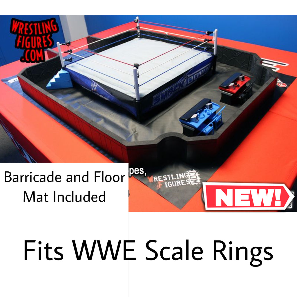 Bundle Deal - 27 Piece Ultimate Wrestling Barricade Playset & Floor Mat - Action Figure WWE AEW Playset Accessories