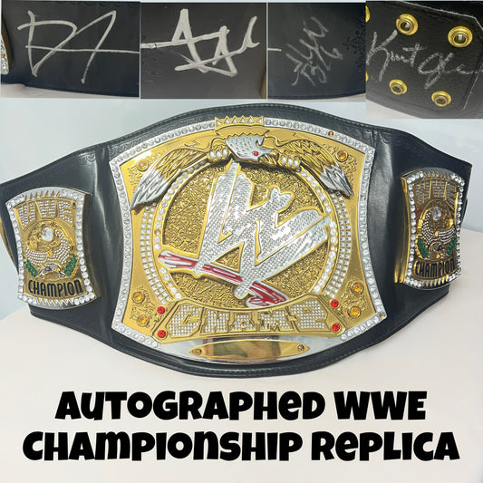 Signed Stone Cold Kurt Angle WWE Championship Spinner Authentic Replica Belt WWE Shop