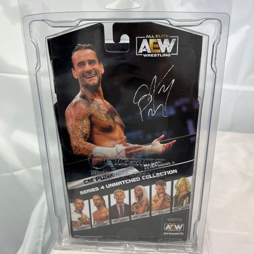 Autographed CM Punk Inscribed AEW Unmatched 4 Signed Action Figure