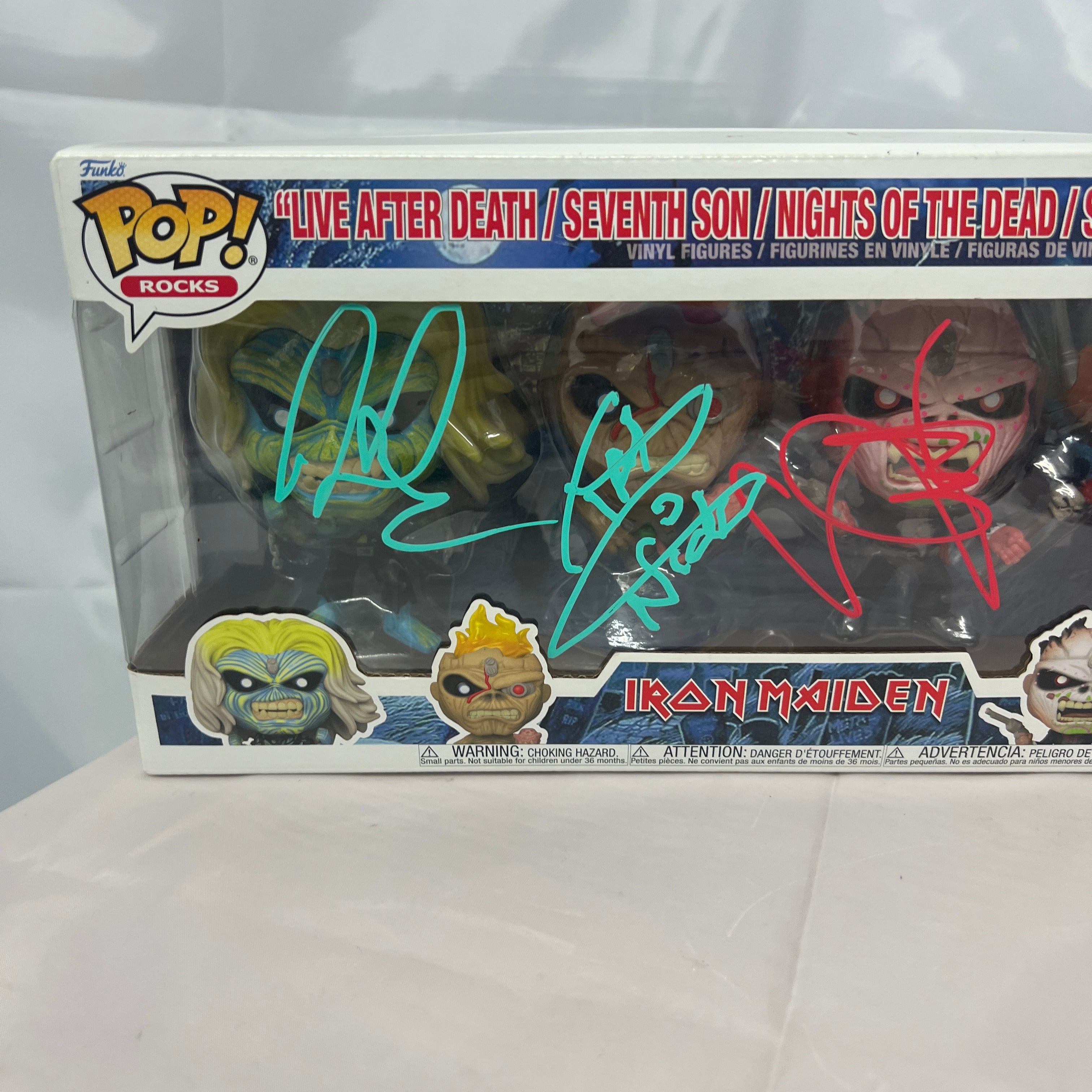 Signed Iron Maiden Glow In The Dark 4 Pack Funko Pop Vinyls Autographed