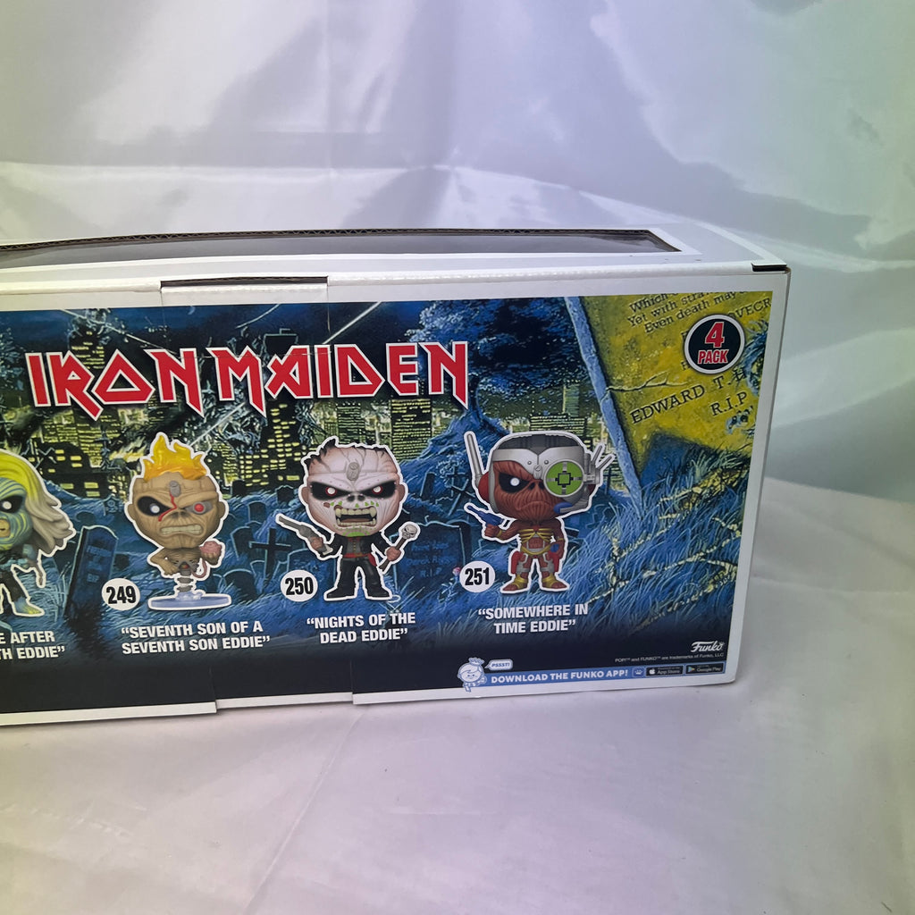 Signed Iron Maiden Glow In The Dark 4 Pack Funko Pop Vinyls Autographed