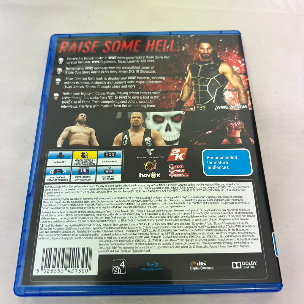 WWE 2K16 Special Edition PS4 EB Games Stone Cold Steve Austin - AUS PAL