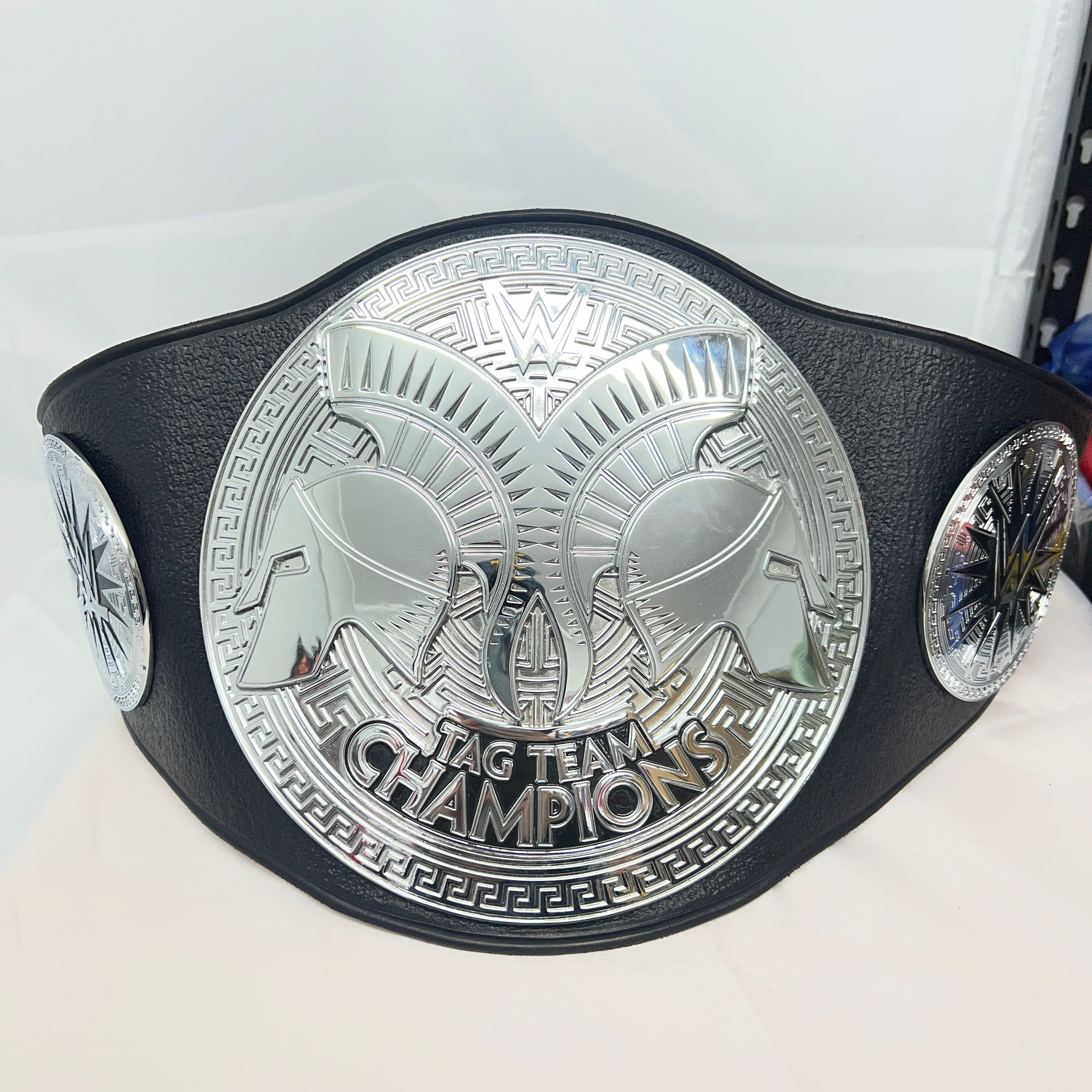 WWE Tag Team Black Releathered Championship Authentic Replica Title Belt WWE