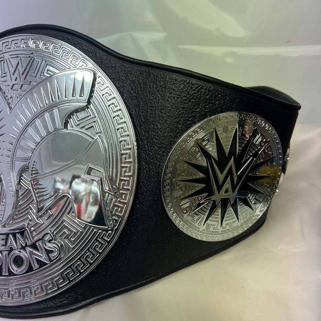WWE Tag Team Black Releathered Championship Authentic Replica Title Belt WWE