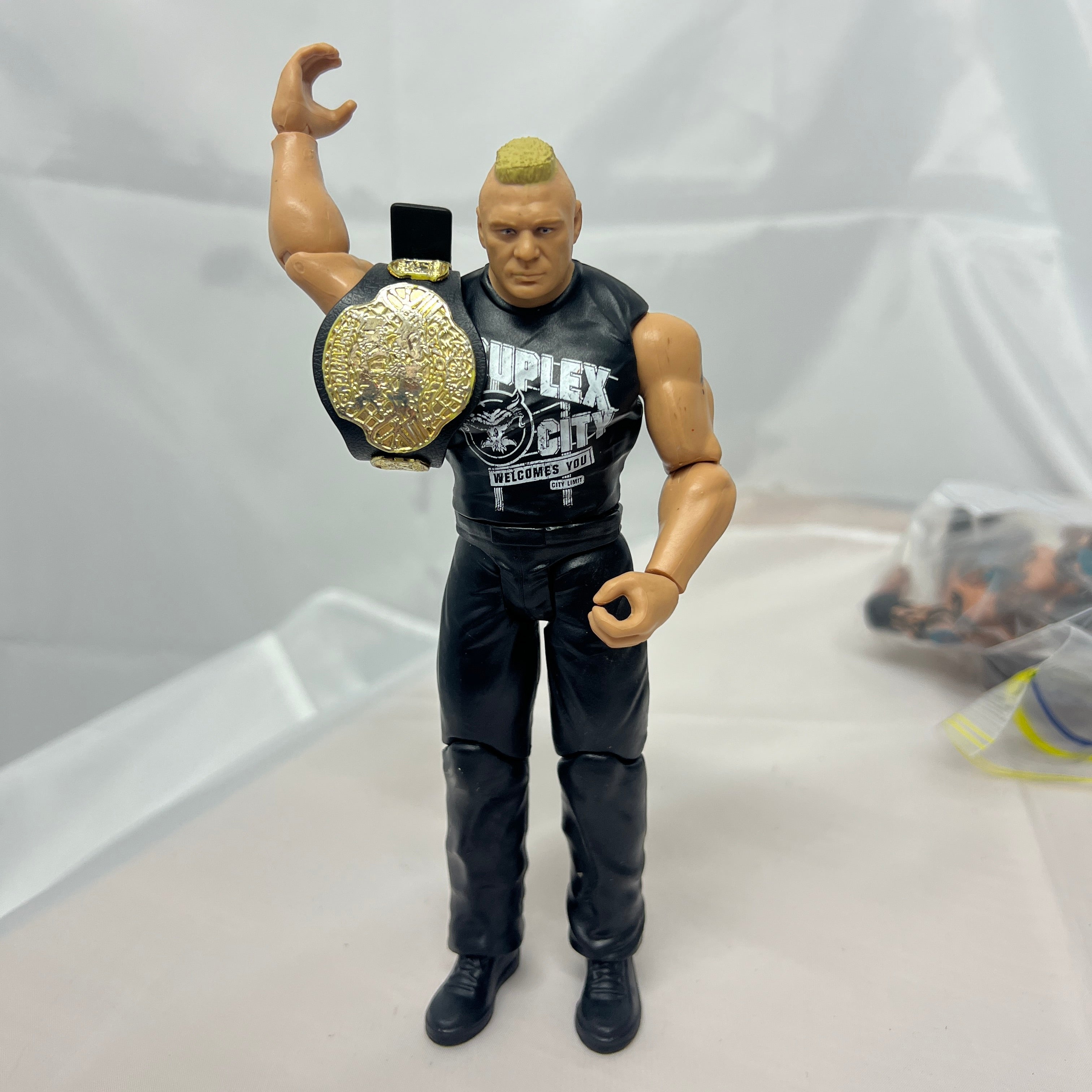 Brock Lesnar With Belt Championship WWE Out Of Box Action Figure Mattel 2