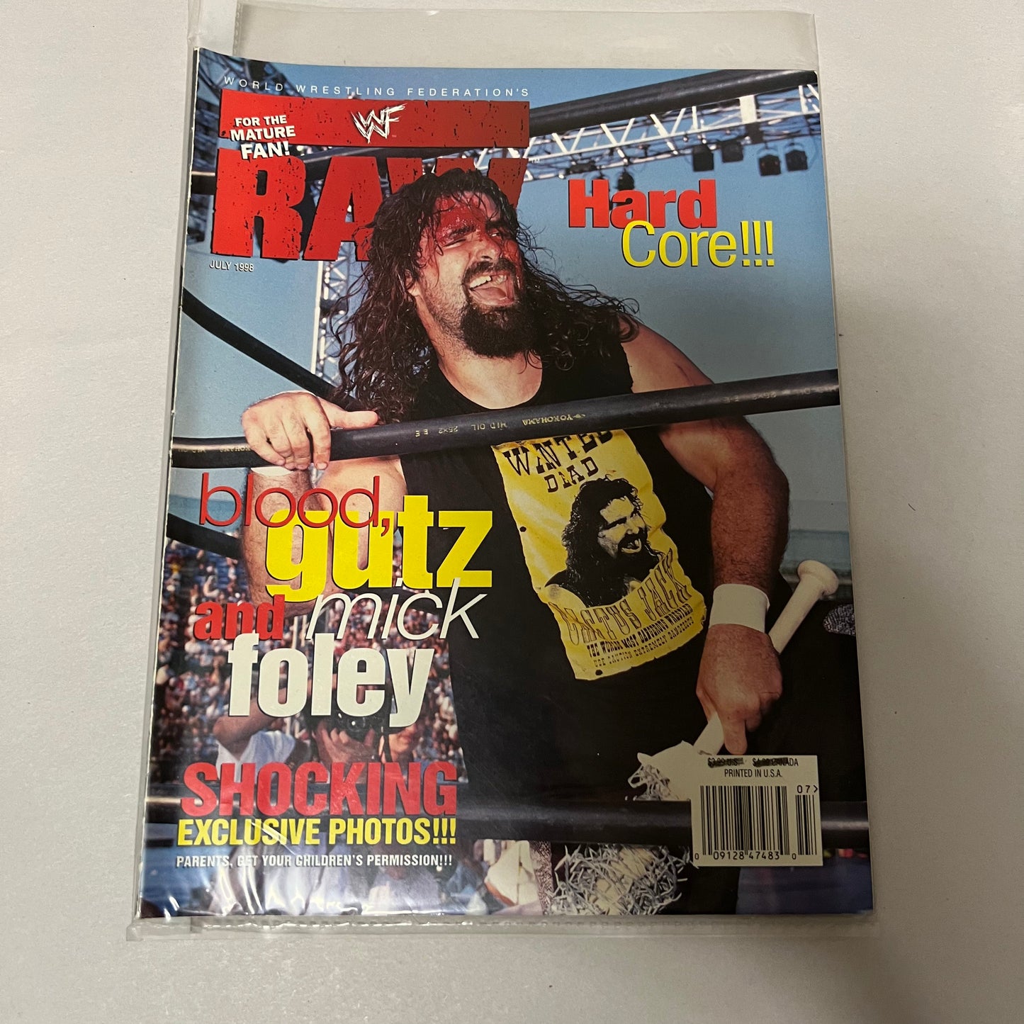 Blood and Guts Mick Foley - WWE WWF Magazine Retro Collectable Authentic