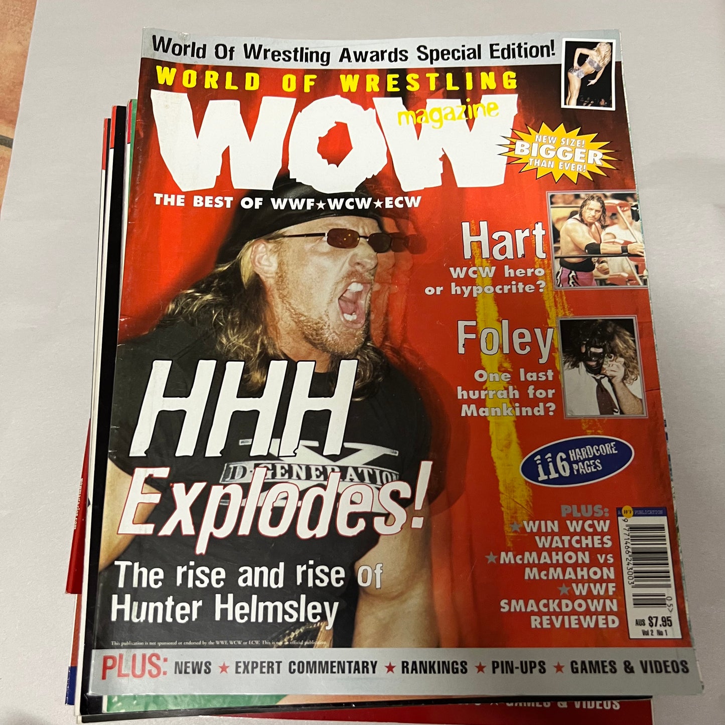 Triple H Explodes - WOW WWE WCW WWF Magazine Retro Collectable Authentic