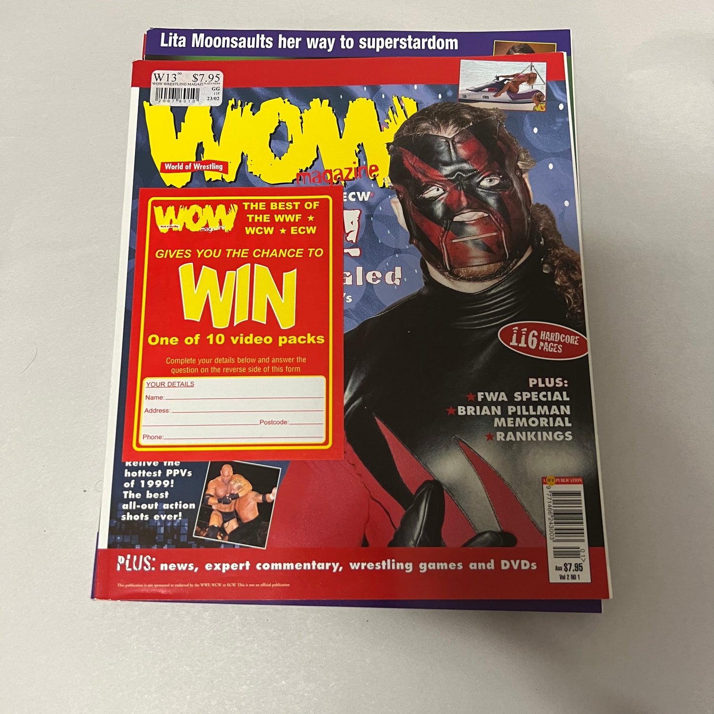 Kane - WOW WWE WCW WWF Magazine Retro Collectable Authentic