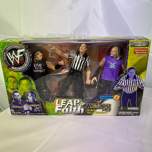 Leap of Faith Hardy Boys and Earl Hebner - WWE 3 Pack Jakks Action Figures