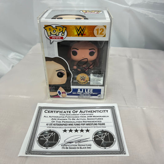 AJ Lee - WWE Signed Autographed COA Funko Pop 12 Rare Exclusive