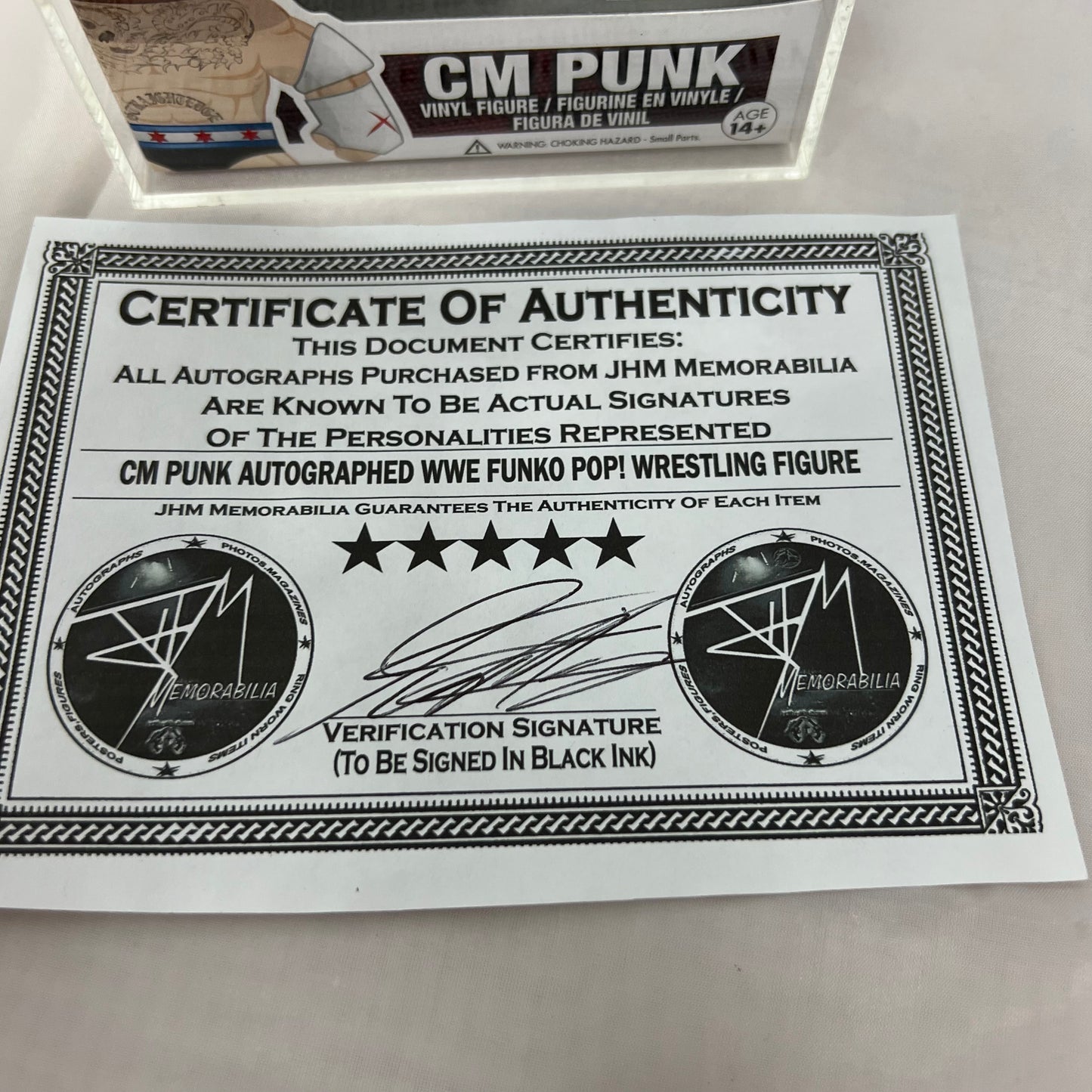 CM Punk - WWE Signed Autographed COA Funko Pop 02 Rare Exclusive