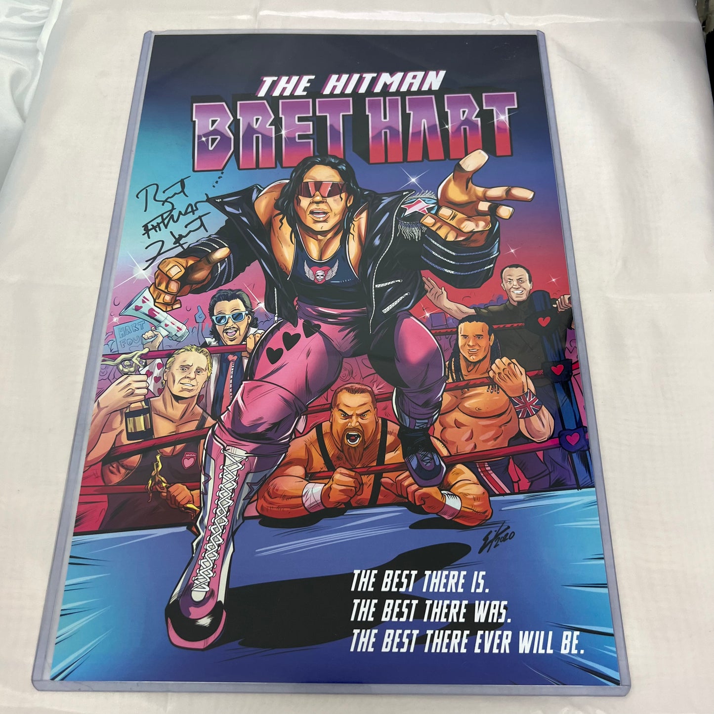 Bret Hitman Hart - WWE Signed Autographed COA A3 Size Comic Print 11 x 17 Inches
