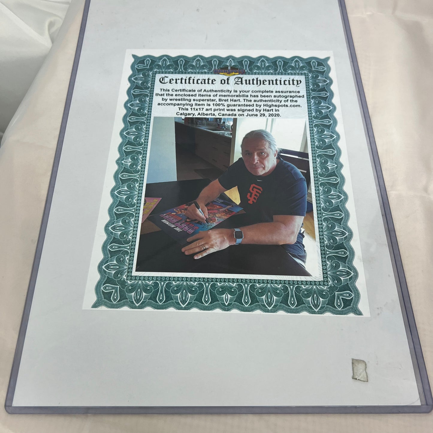 Bret Hitman Hart - WWE Signed Autographed COA A3 Size Comic Print 11 x 17 Inches
