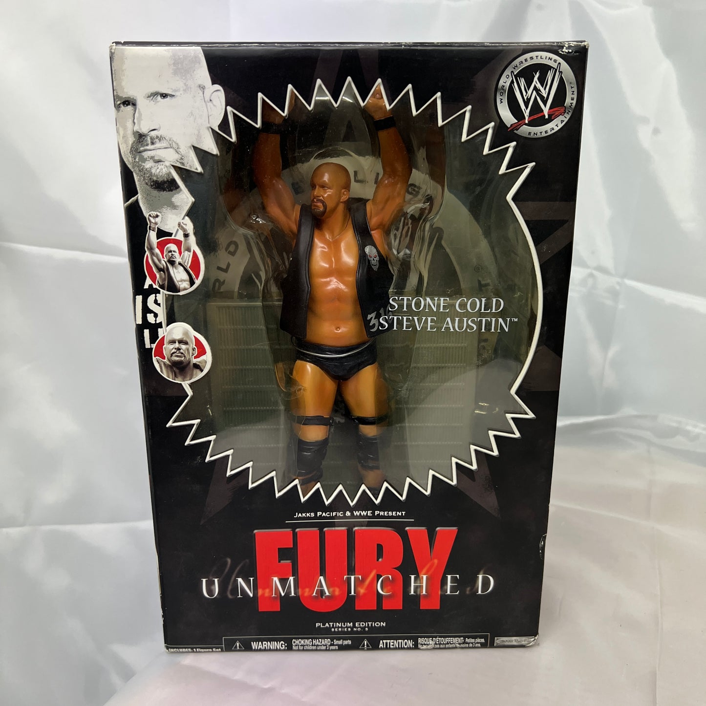 Stone Cold Steve Austin WWE Unmatched Fury Action Figure Jakks Reboxed