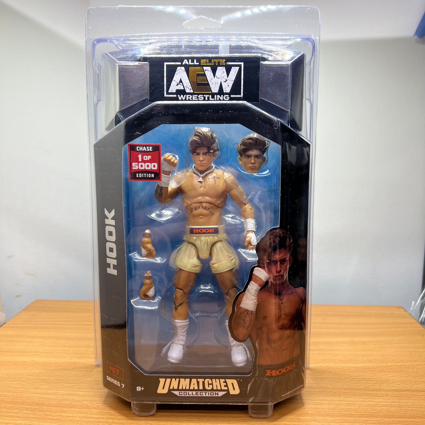 Chase 1 of 5000 Hook Action Figure w/ Defender Case - AEW Unmatched 7