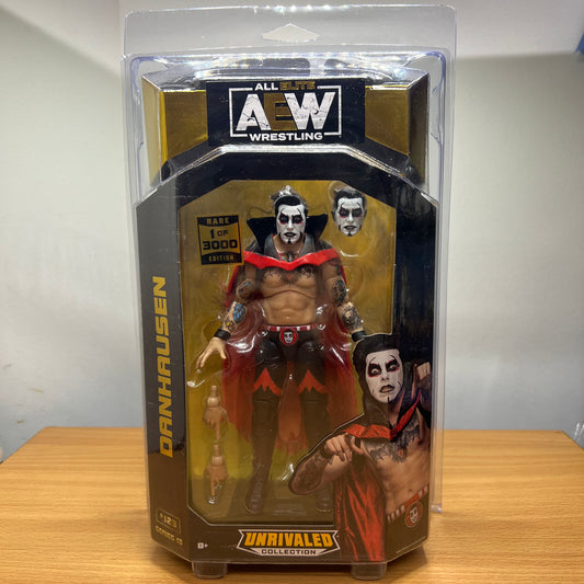 Rare Chase 1 of 3000 Danhausen Action Figure w/ Defender Case - AEW Unrivaled 13