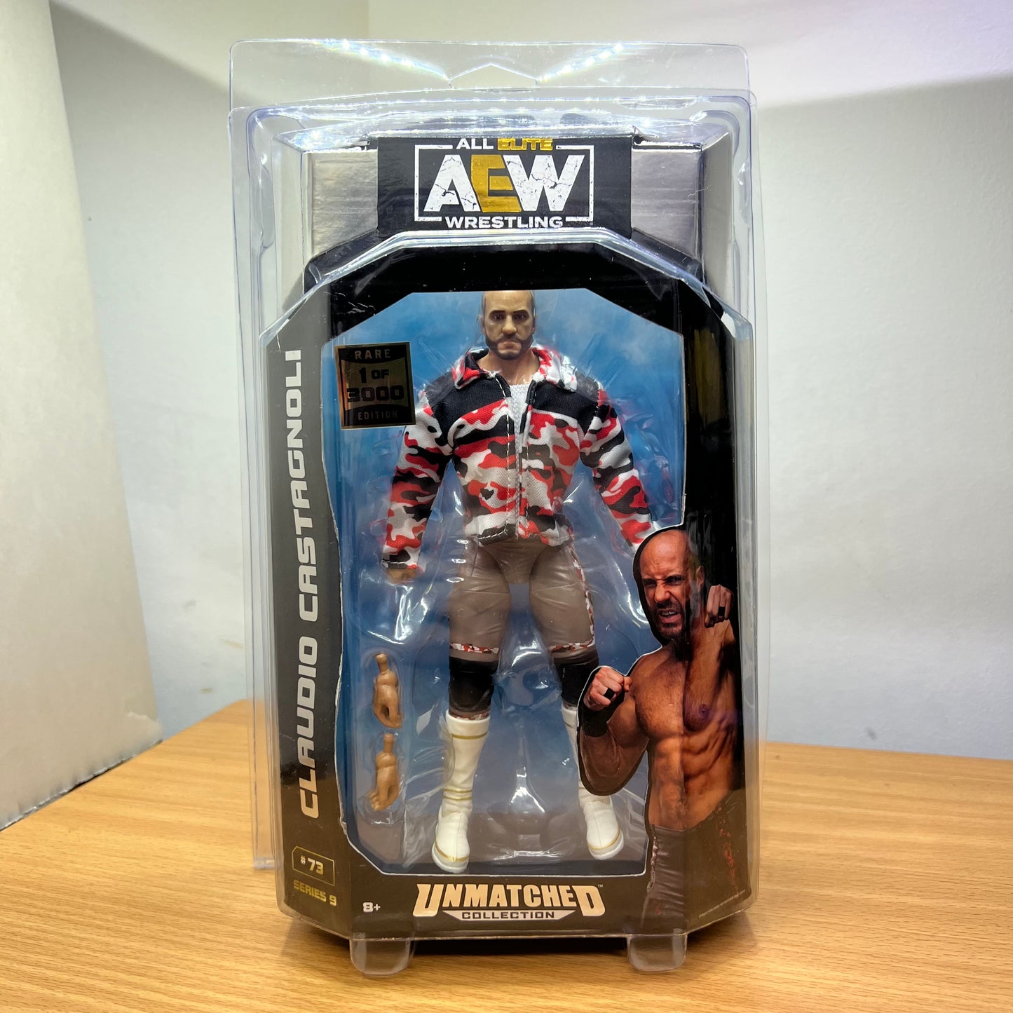 Chase 1 of 3000 Claudio Castagnoli Action Figure w/ Defender Case - AEW Unmatched 9