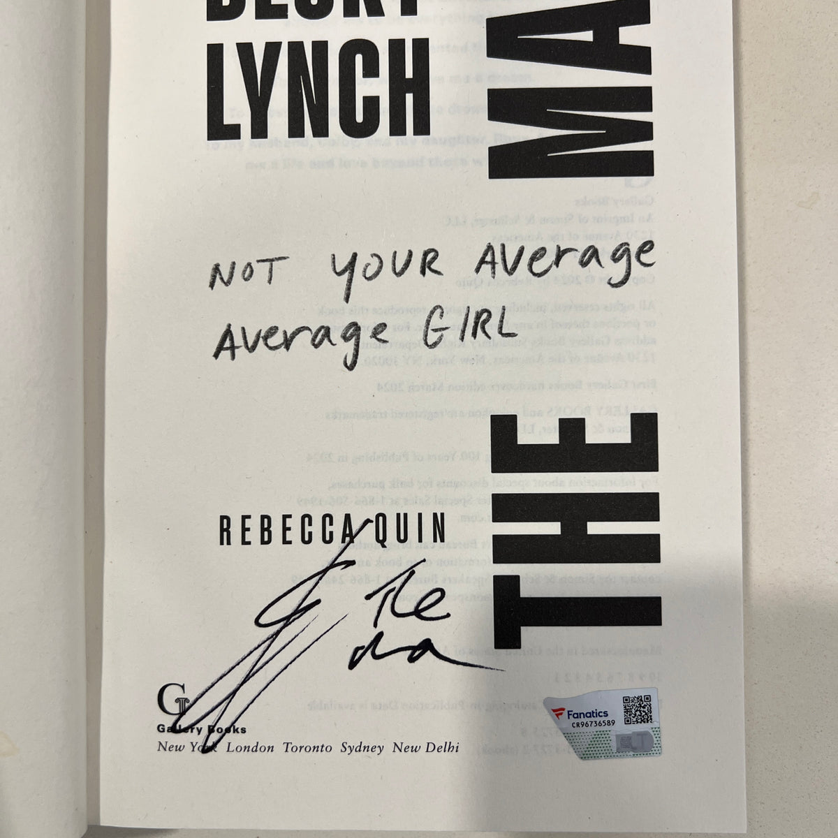 WWE Becky Lynch The Man Hardcover Book Signed Autographed COA Printing