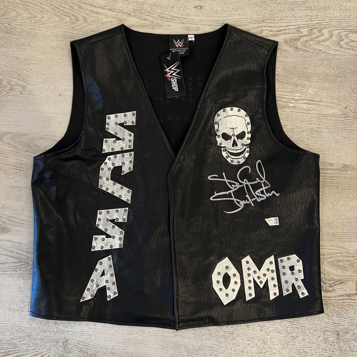 Stone Cold Steve Austin WWE Autographed Signed Black Gray OMR Replica Vest COA