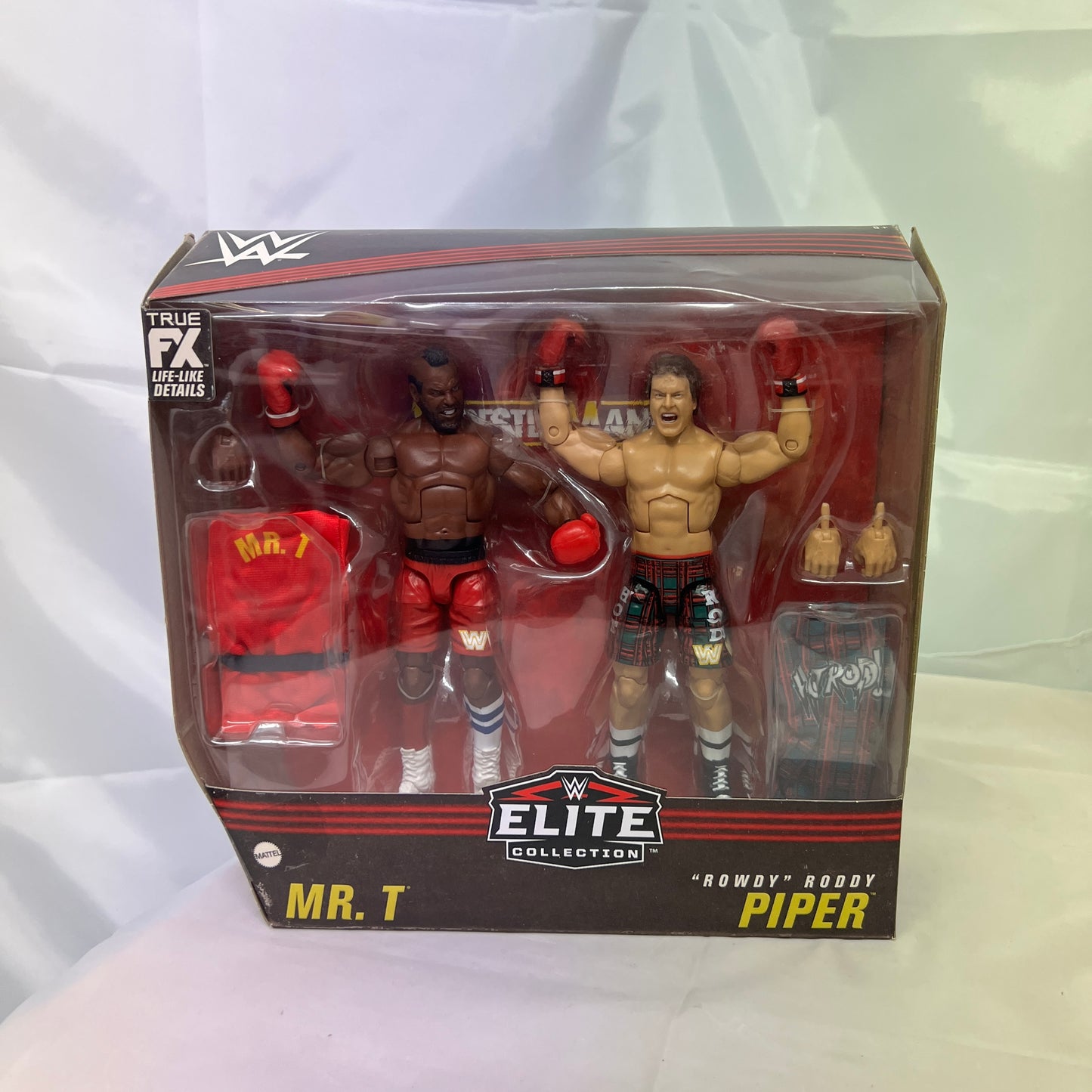 WWE 2 Pack Elite Mr T Rowdy Roddy Piper Action Figures Wrestlemania Boxing