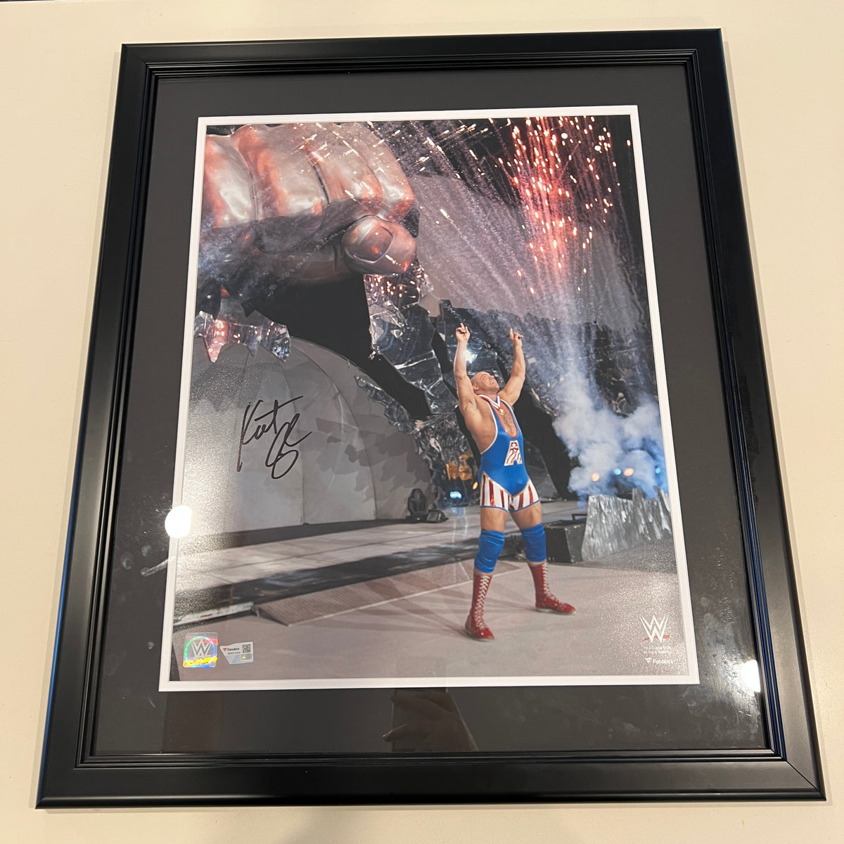 Kurt Angle WWE Autographed Signed 16" x 20" Entrance Photograph Framed