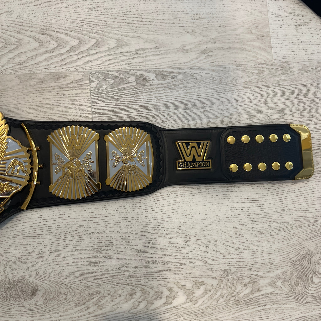 WWE Hulk Hogan Signed COA Winged Eagle Dual Plated Championship Replica Title Belt Autographed