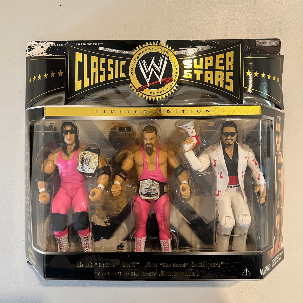 Hart Foundation WWE Classic Superstars 3 Pack Action Figures Jakks