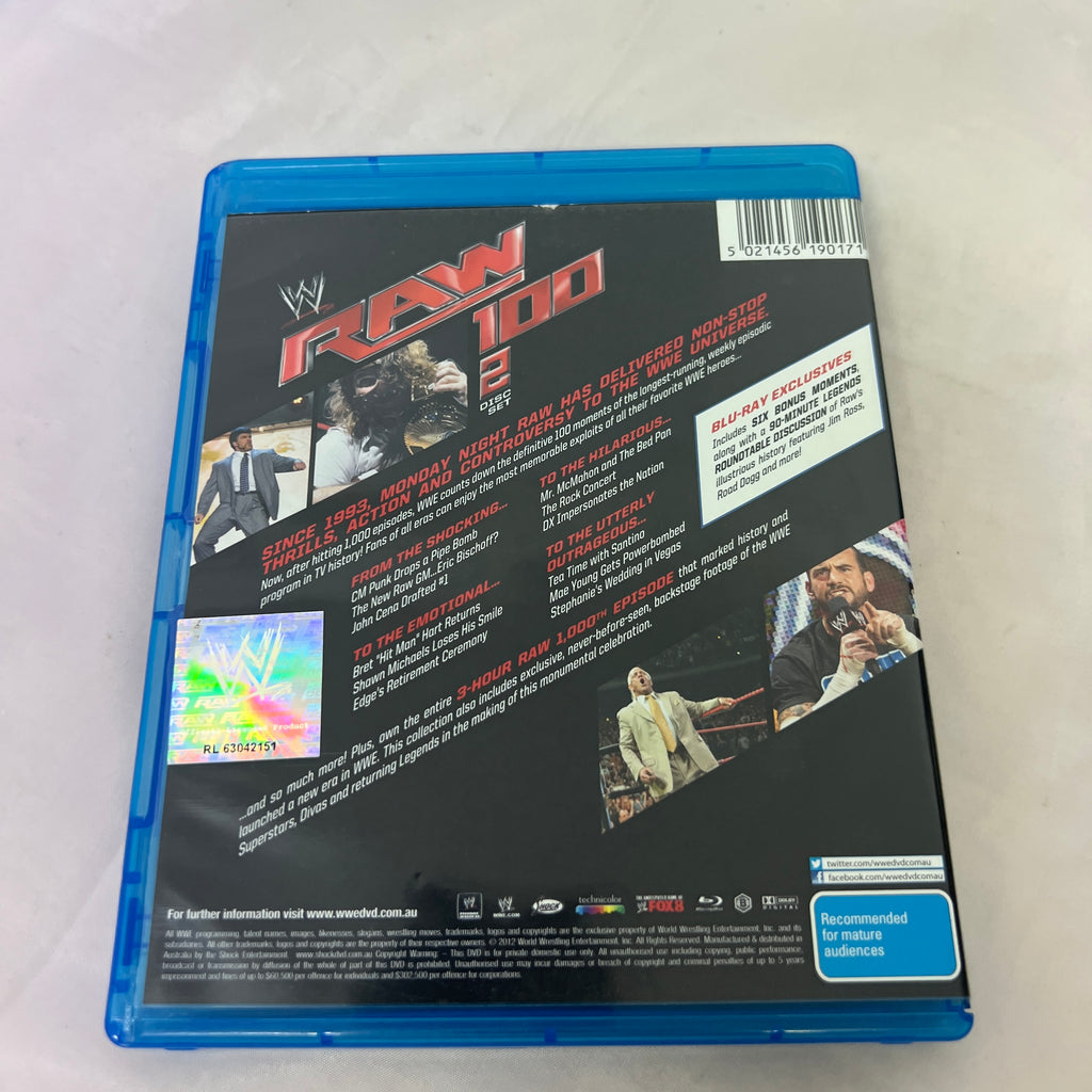 WWE Raw 100 Blu Ray DVD