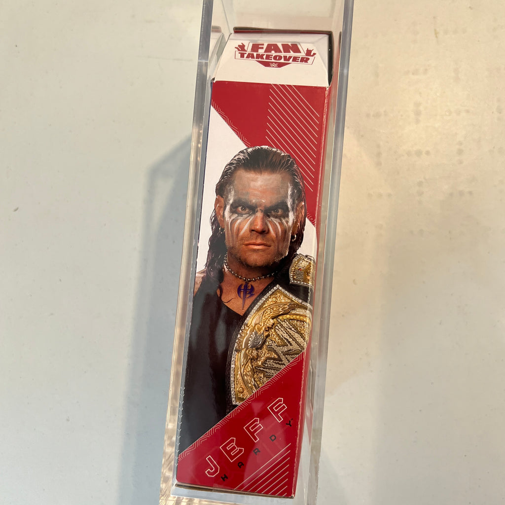WWE Jeff Hardy Ultimate Edition Fan Takeover Action Figure Mattel in Acrylic Case