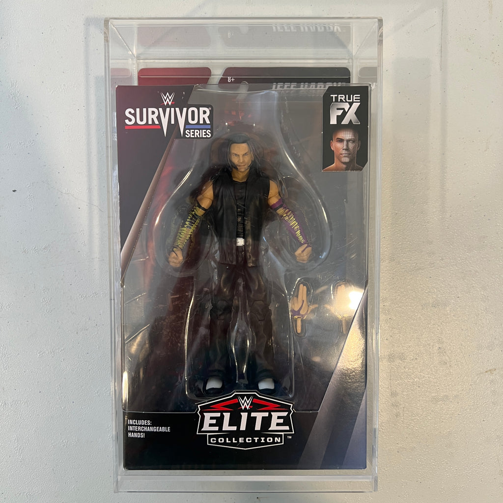 WWE Jeff Hardy Elite Survivor Series Action Figure Mattel in Acrylic Case